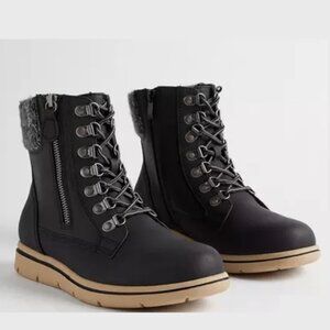 Torrid Lace-up Sweater Ankle Black Booties Women US  11WW
